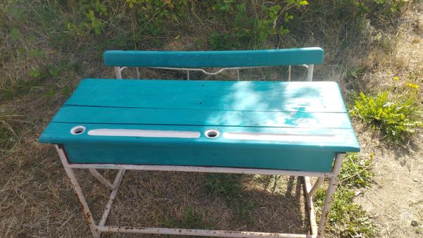 Table banc d'écolier VINTAGE